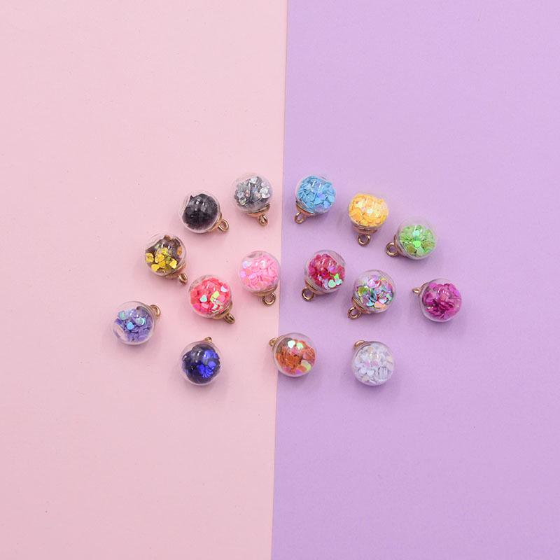 AB Color Heart Glass Ball Earring Pendant Ornament