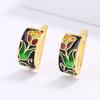 High Quality Earrings for Women Elegant Black Flower Jewelry Hand Enamel Party Flower Earrings Attendance Party Jewelry