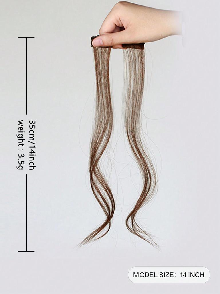 Parrucche sintetiche Seta ad alta temperatura Nero 14 pollici Barba di drago Frangia Frangia in due pezzi Fermaglio per capelli