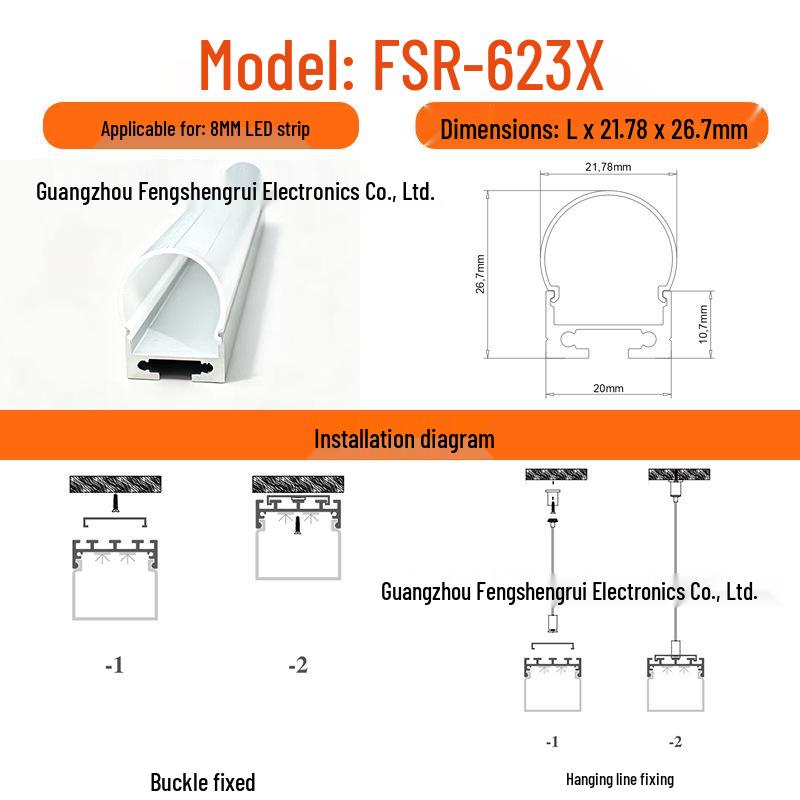 Three-Sided Waterproof Linear Light: Luminous Surface-Mounted/Suspended Thickened Aluminum Groove for Commercial Use