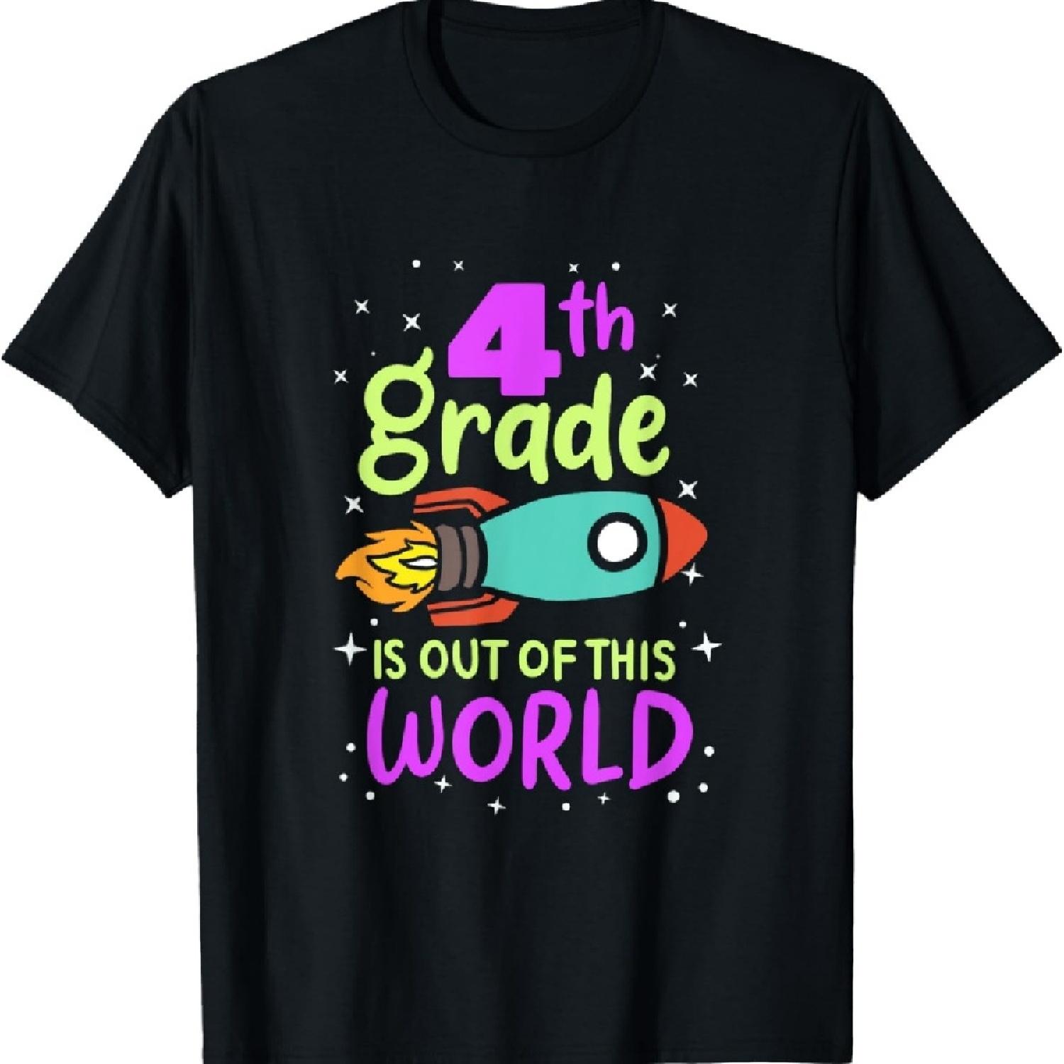 

4th Grade Is Out Of This World 4th Grader Rocket Costume T-Shirt XXXXXL чорний