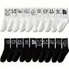 5/10 Pairs Men Women Graffiti Printed Socks Street Style Soft Comfortable Sweat Absorbing Breathable Couple Sports Leisure Socks