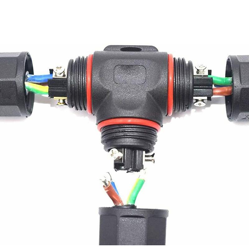 T Type 3 Pin Waterproof Cable Connector Electrical Terminal Wire Cable Connecto Outdoor Underwater Terminal Block
