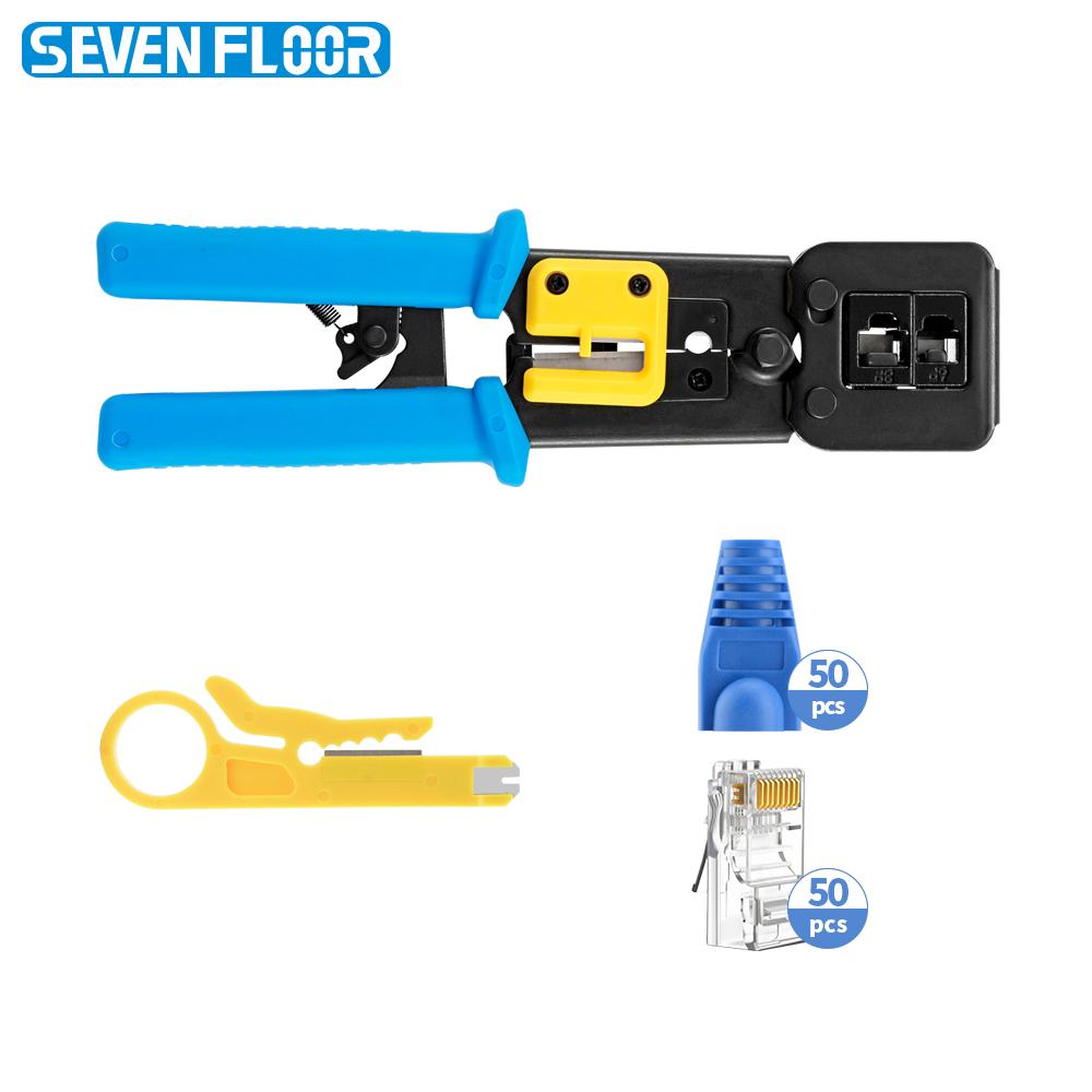 Factory Direct Sales Network Cable Repair Kit Features Precision Crimping Tool and Wire Stripper (Blue,2KT-3764&4pcs) синий