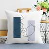 Blue Simple Print Decorative Pillowcase Bedroom Living Room Square Cushion Pillowcase