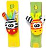 2pc Baby Infant Kids Wrist Rattles Toys Developmental Soft Cute Animal