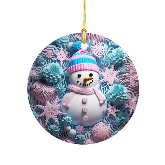 Christmas Pendant Santa Claus Elk Snowman Charm 2D Christmas Hanging Ornament with Lanyard Design Elk Window Decor