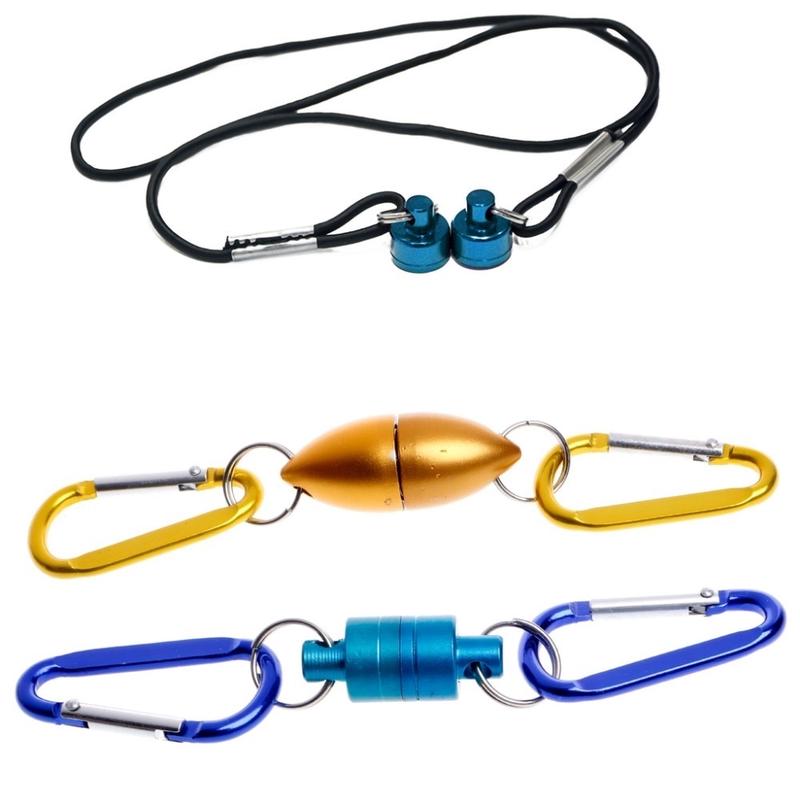 1Pcs Fly Fishing Magnetic Net Release Holder With Aluminium Alloy Hanging Buckle