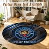 Round Rug Custom NameManchester City Pattern Non Slip Carpet Home Floor Decor