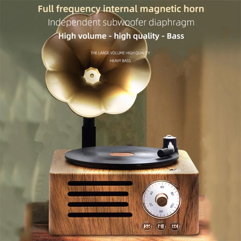 Mini radio Fm retro portabil Difuzor compatibil Bluetooth Player muzical Mp3 cu suport pentru microfon