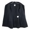 CHANEL Domestic genuine P49855V32761 Lion Button Angora Blend Wool Silk coat 34 Black x navyUsed