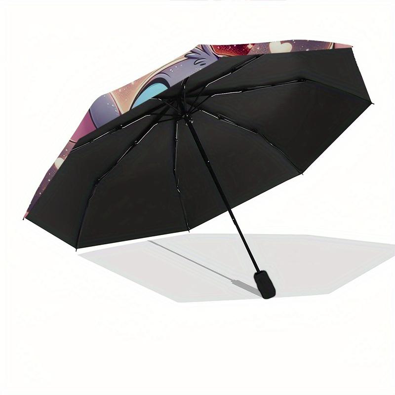 Stitch,Love Automatic folding umbrella, 8 ribs portable foldable design, best choice for business and going out, birthday, Halloween, Christ