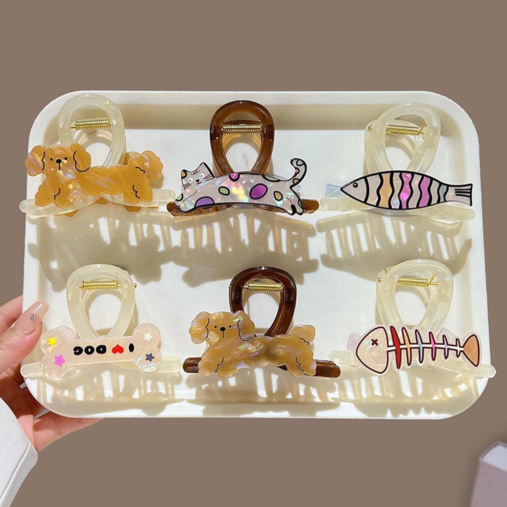 Cartoon Claw Clip for Women Kids Hair Claw Clip Dog/Cat Hair Grip Hair Styling Ponytail Holder for Daily Use Hair Decors