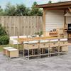Vidaxl 13-Cz. Set di Mobili da Giardino con Cuscini, Beige, Polyrattan