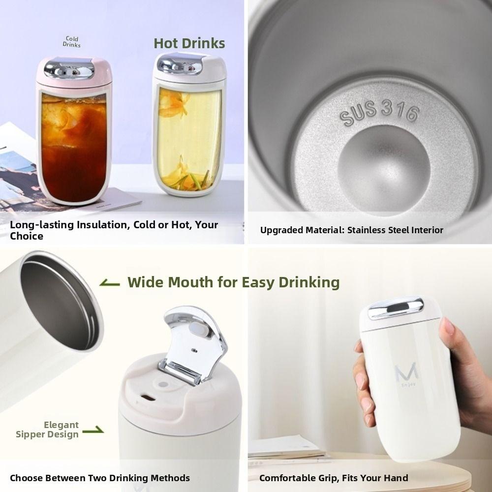 Stainless Steel Thermal Flask 360ml Water Bottle Convenient Coffee Mug  Student