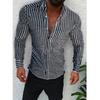 2026 Men's Slim Fit Striped Long Sleeve Shirt - Youth Fashion Business Casual