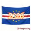 2D Flat - 2D Flat - 2D Flat Blue Background with Red And White Stripes, Star And Flame Number Pattern Single-Sided Print, Fan Support Flag, Party Bann