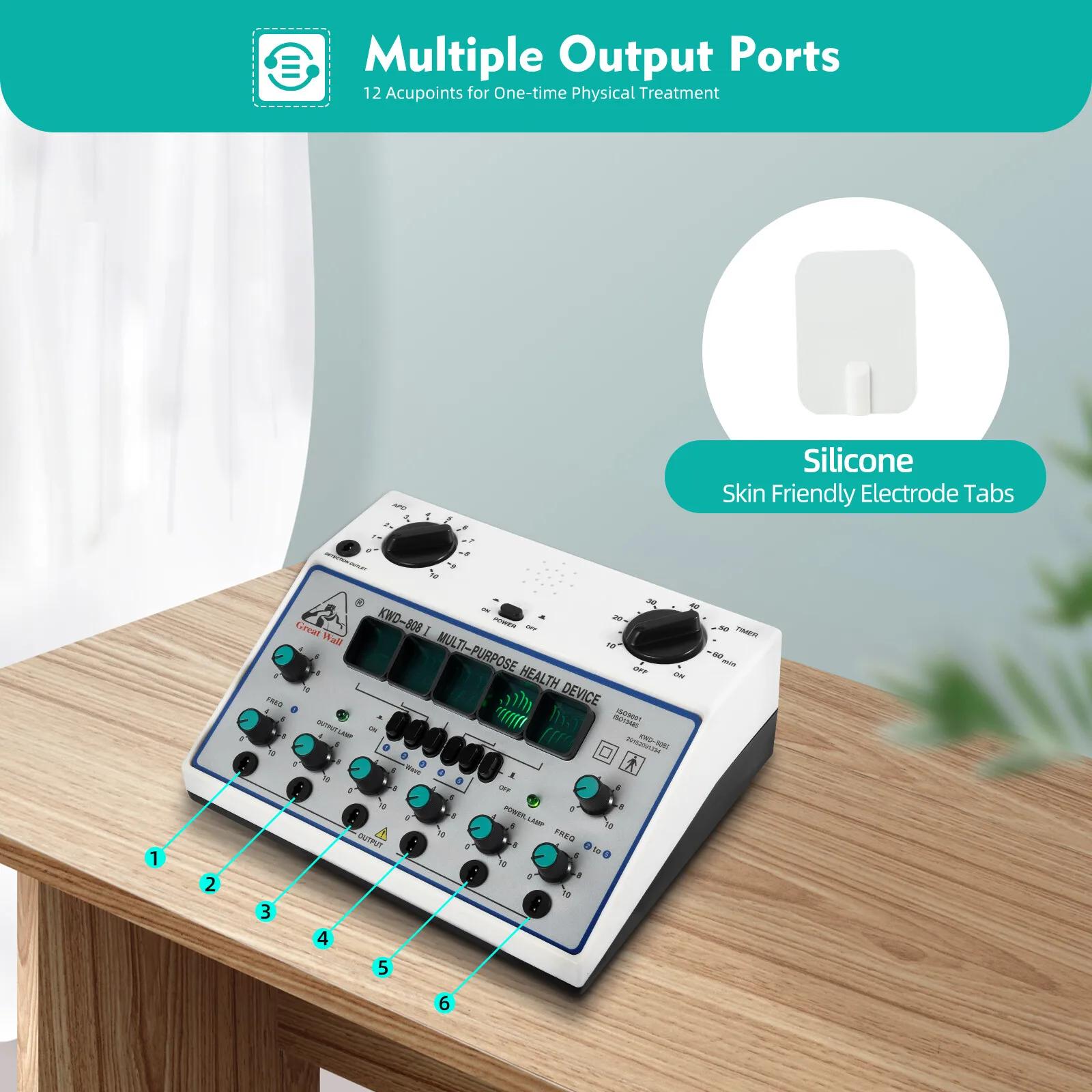 

6-канальний апарат для електроакупунктури KWD-808, терапевтичний блок з 5 типами хвиль для зняття болю United States