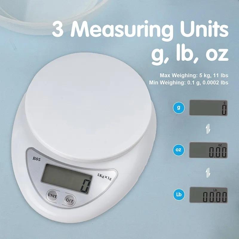 1g-5kg Digital Kitchen Scales High Precision Electronic Scale for Food Weighing Auto Zero LCD Display Measuring Scale Cooking Bake Tools