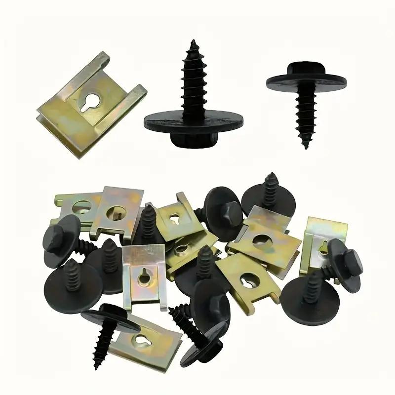 Gemischte Auto-Motorräder Metallschraube Gewindeschneidbefestigung Clip U-Typ Clip mit Schraube Anti-Rost-Schutz Clip Schraube Schnalle Eisenblech