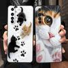 Cute Cat Case For Realme C67 C63 C55 C53 C35 C25 C21 GT 2 3 5 6 10 11 12 13 Pro Plus 5G Soft TPU Phone Cover Fundas Capas Bags