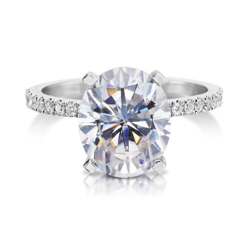 Women's 1 Carat Moissanite Ring: Pure Silver and Platinum Wedding Proposal Gift