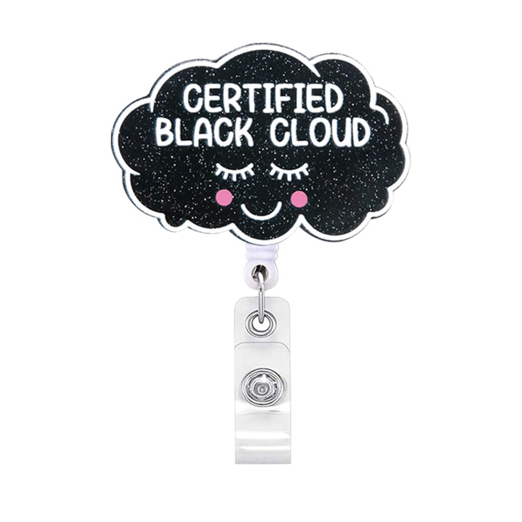 Acrylic Halloween Spooky Ghost Eyeball Skeleton Retractable Badge Reel Rotating ID Badge Holder Crocodile Clip for Doctor Nurse