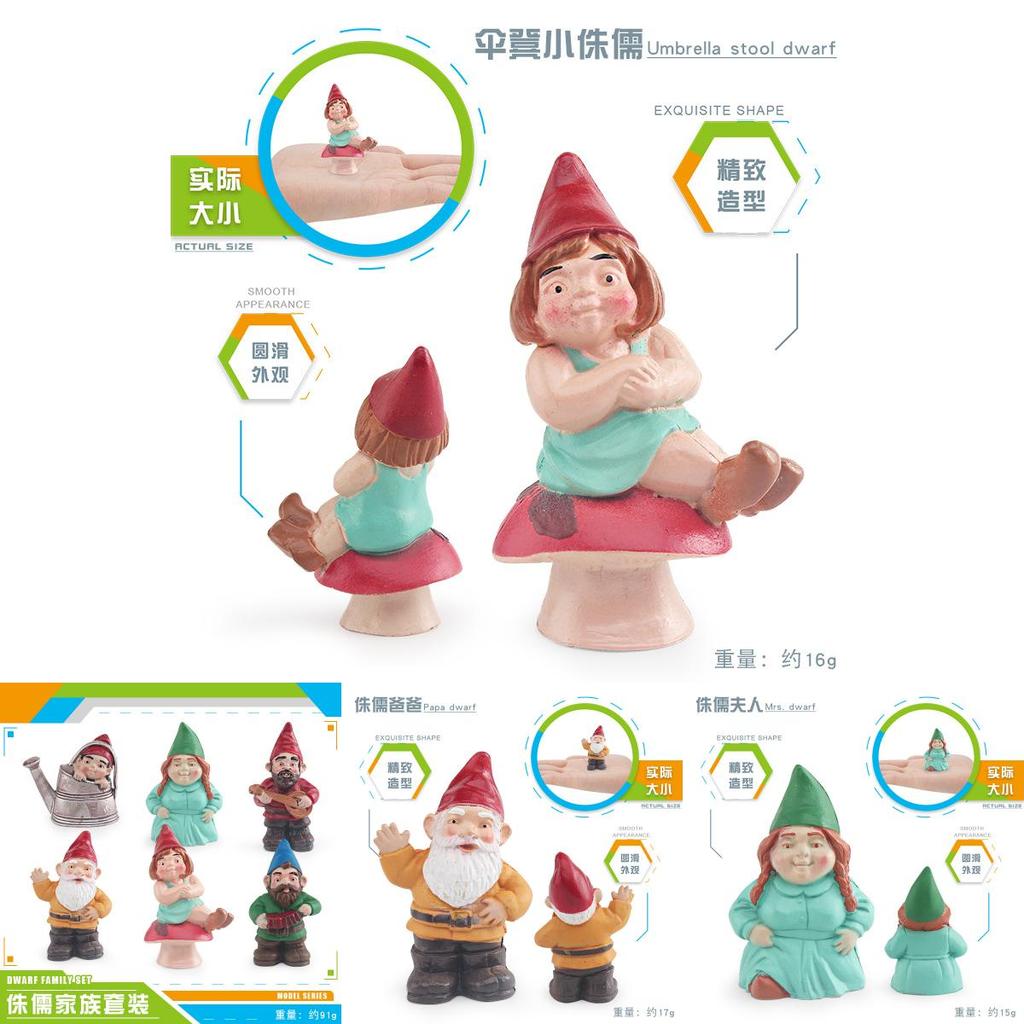 Christmas Dwarves Elves Family Character Models Micro Landscape Garden Decorations