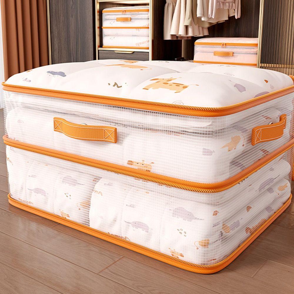 Foldable Quilt Clothes Storage Bag PVC Transparent Storage Bag  for Duvet Blanket Bedding