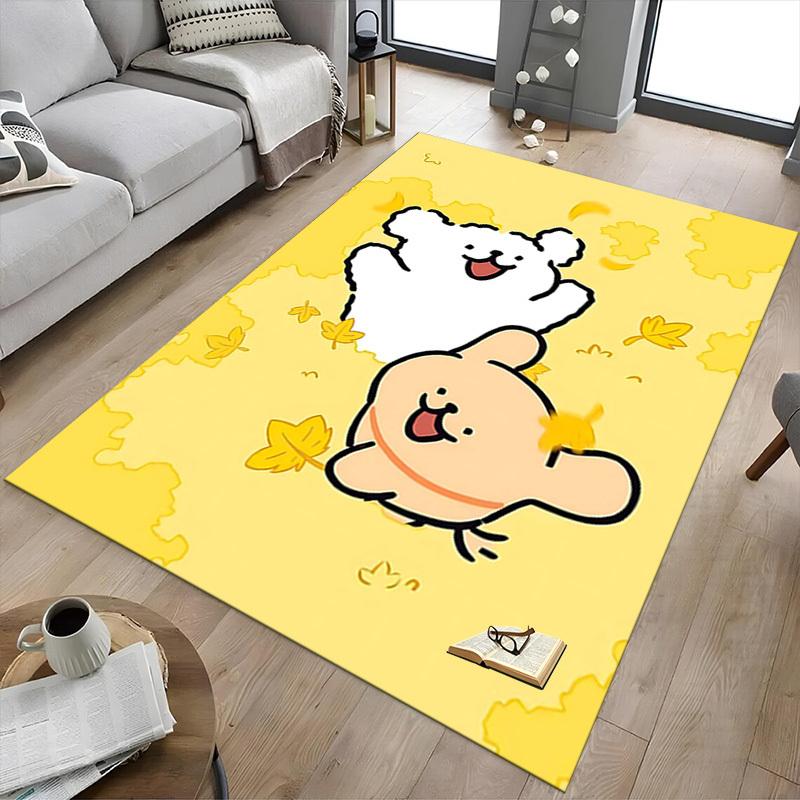 1PC Two Bears Non-Slip Floor Carpet Compatible for Office&Living Room&Bedroom&Dining Room - Flat-Weave Machine-W284