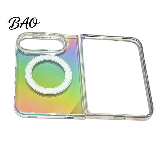 Scratch Resistant Hard Shell for iPhoneDuo Case, Magnetic Phone Transparent Gradient Acrylic Case with Alignment Charging Cover Built-in Wireless