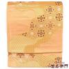 Used Fukuro Obi Formal Fukuro Obi Pure Silk Six Patterns Beige Gold Michinagatori Coffered Ceiling Chinese Pattern Length 423cm Width 31cm
