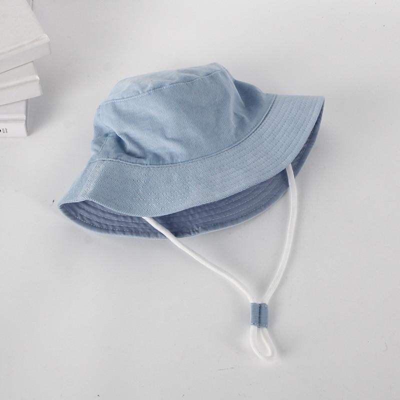 New Korean Style Cream Color Children's Fisherman Hat For Fall Outings Boys And Girls Sun Hat With Flat Top