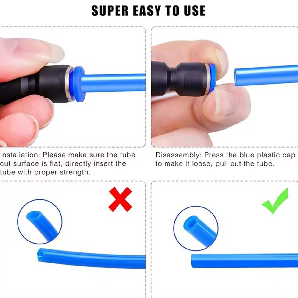 40Pcs/60pcs 1Box 1/4" OD PU/PY/PE/PL Kit Pneumatic Air Fittings Hose Connector Quick Release Connector
