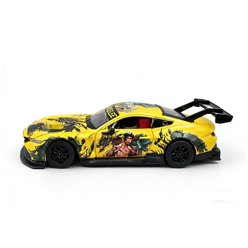 NEW 1/24 Ford Mustang GT3 Lee Alloy Racing Car Model Sound and Light Pull Back Children's Toy Collectibles Birthday Gift