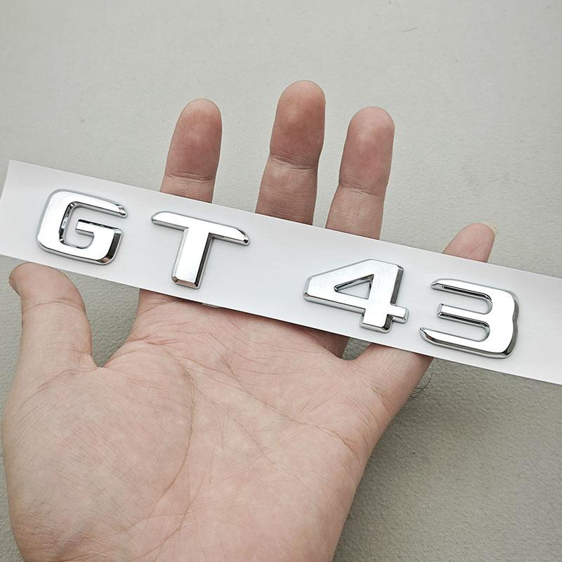 

3D ABS Chrome Car Letters Logo GT43 GT50 GT53 GT63 Badge Emblem Sticker For Mercedes Benz AMG GT Series Tail Marking Accessories