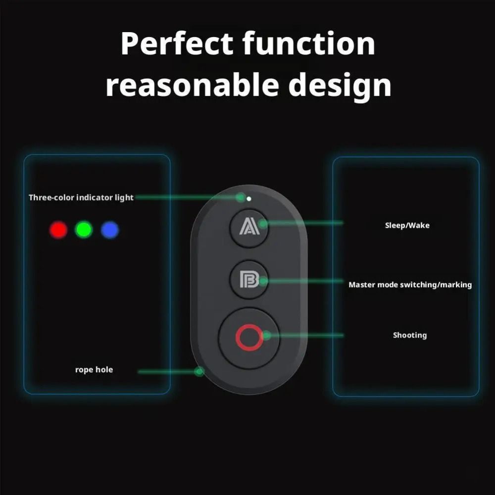 Shutter Control Bluetooth Remote Control Selfie Remote for DJI Action4/5pro Travel Photography