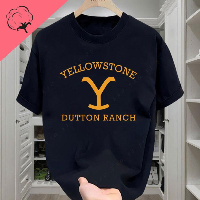 Camiseta T Shirt for Unisex Women Casual Funny Clothes Yellowstone Dutton Ranch Rip Rideing Horseback Short Sleeve Graphic T Shirts