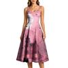 Women's Casual Halloween Print Round Neck Sleeveless Dress for Holiday Party