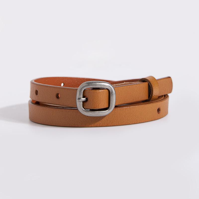 Women's Exquisite High Quality Versatile Business Commuting Fashion Genuine Leather Thin Belt for Women Chic Women's Belt Cowhide Leather