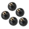 5 Stück Schwarze Gewindekugelknöpfe Runde Form Messing Thermoset-Kugelknopf Schraubtyp Kupfer-Einsatz Bedienkugelgriffe