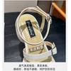 Leather Sandals Women's Summer Heightened Slope Heel Open-toed Casual High Heels Muffin Beach Shoes Comfortable