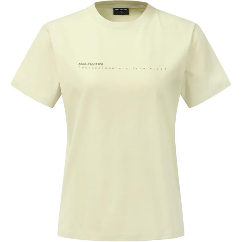 Salomon Primary Letter Round Neck Short Sleeve T-Shirt Women T-Shirts D00674 L