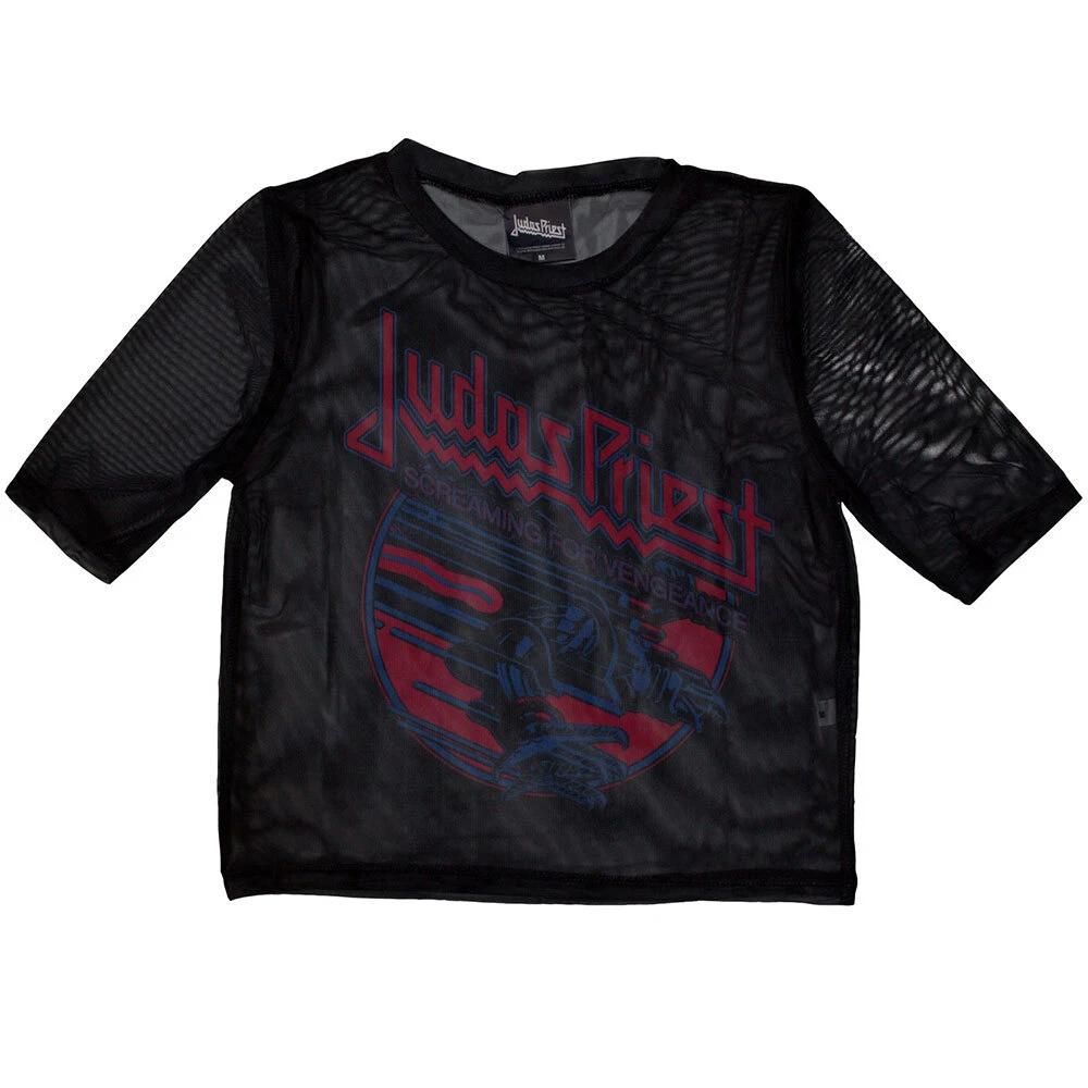 Judas Priest Ladies Crop Top: Screaming For Vengeance (Mesh) (Large) 2XL