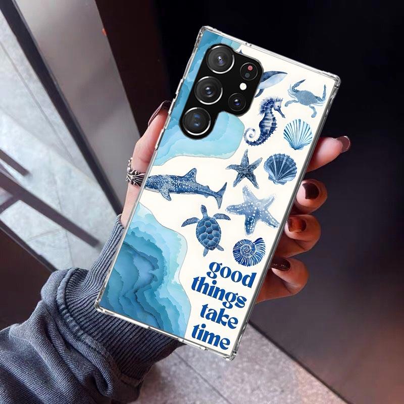 Ocean Starfish Sea Turtle Shark Phone Case For Samsung Galaxy S26 S25 Edge S24 S23 Ultra S22 Plus S21 S20 FE Soft TPU Back Cover