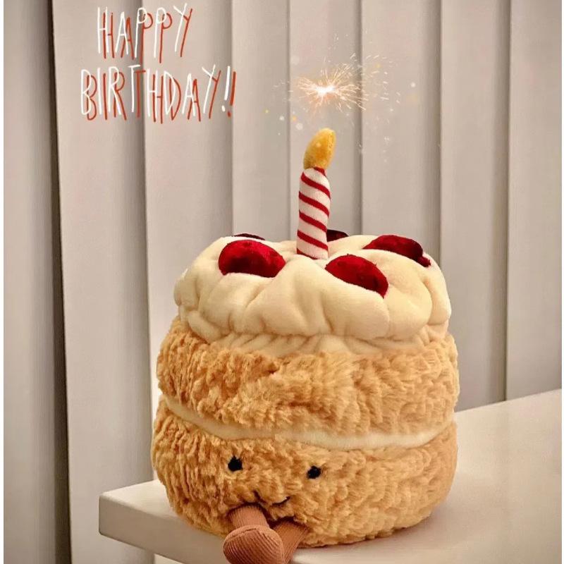 

Cute Strawberry Birthday Cake Plush Toy Doll Ornament Gift 16 cm белый/кремовый