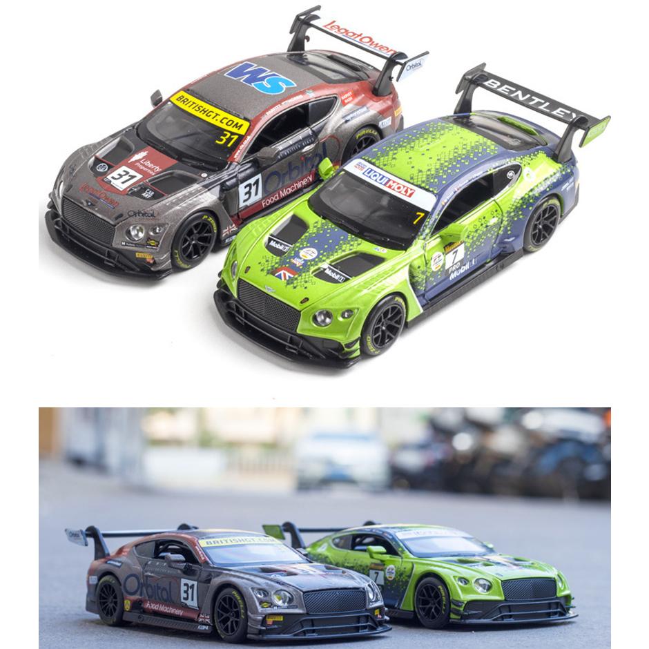 Model auta Bentley Continental GT3 v měřítku 1/32, stahovací autíčko se zvukem a světlem pro děti Batole Kluci Dívčí Dárková kolekce