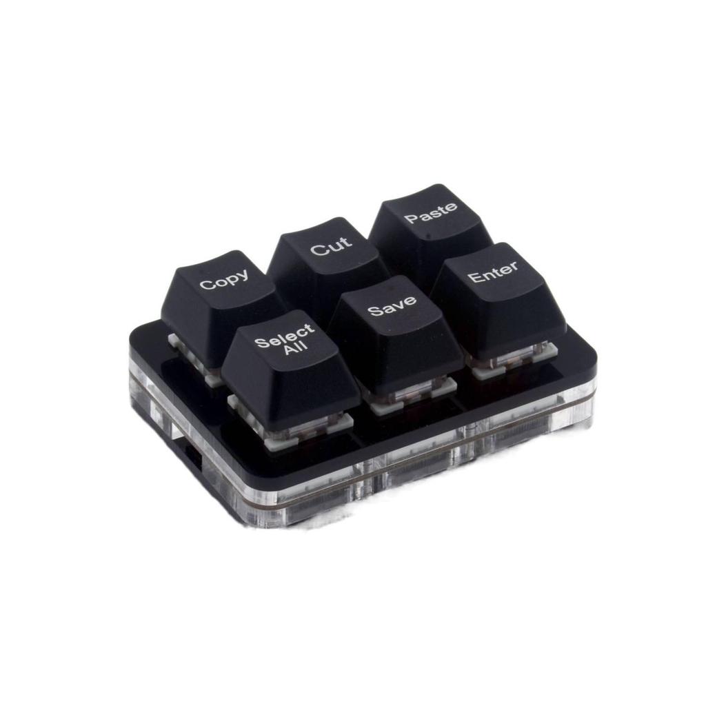 Custom Office USB Mini Keyboard with Double TYPE-C: 6-Key for Copy, Paste, Cut, Select All, Save