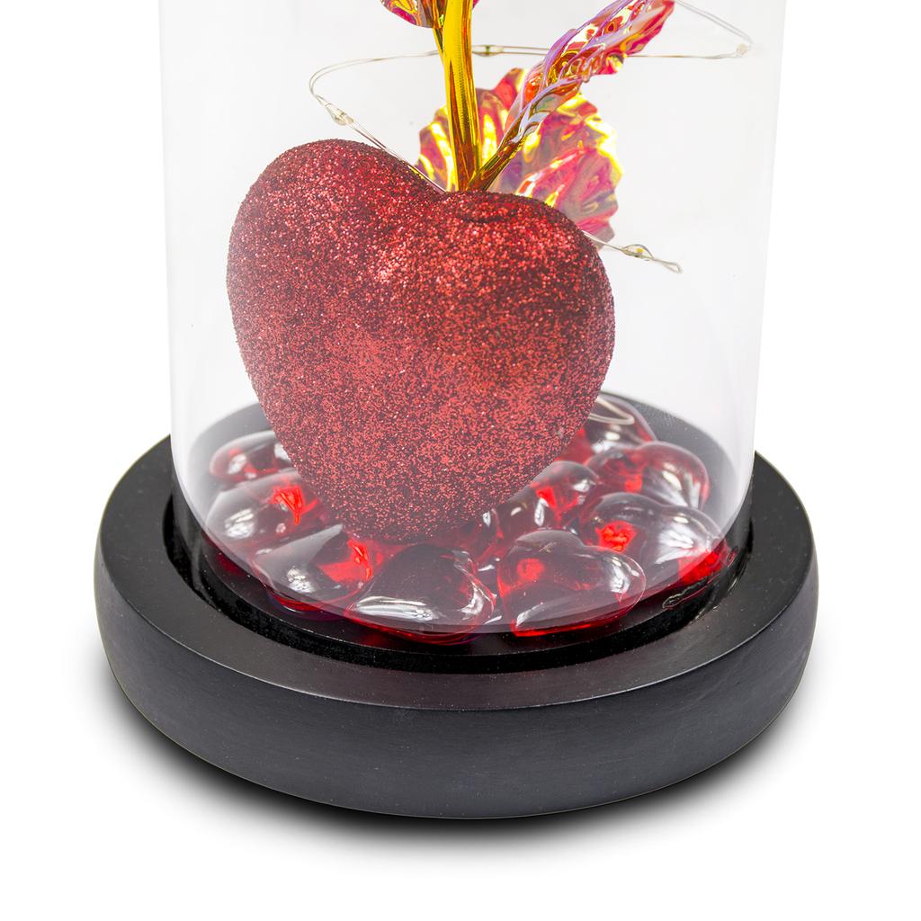 Gift eternal rose in glass shining for her girlfriend wife romantic