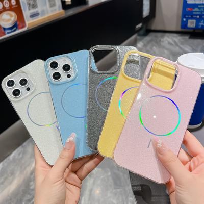 Applicable To Apple 16promax Mobile Phone Case IMD Double-sided Coated IPhone 15 Thin Circle Flash Powder Samsung S25